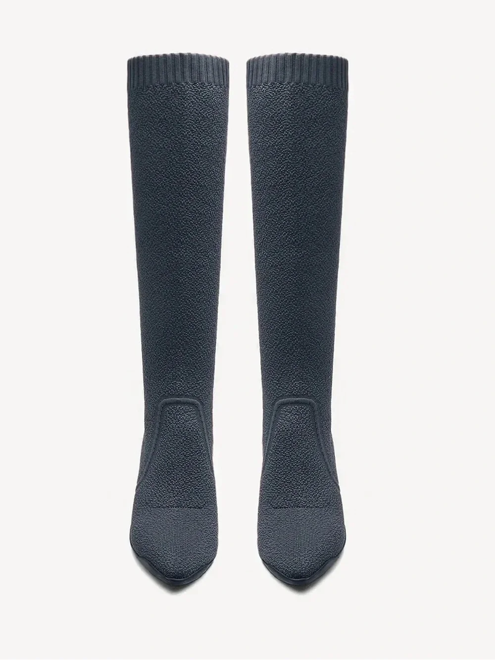 Cozy Island Textured Knee high Knit Boots in Navy